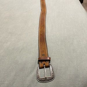 Mens Ariat brown leather belt
